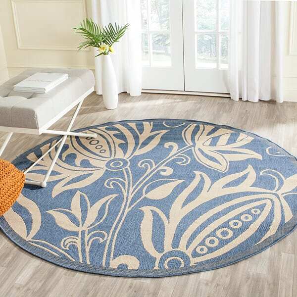 Safavieh Courtyard Cy2961-3103 Blue / Natural Floral / Country Area Rug