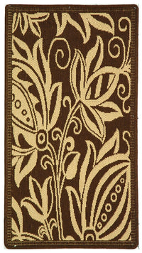 Safavieh Courtyard Cy2961-3409 Chocolate / Natural Floral / Country Area Rug