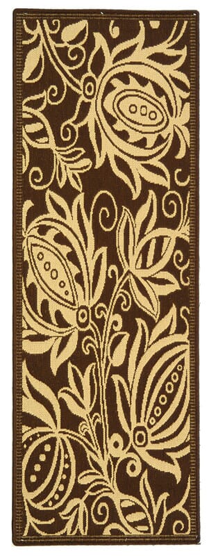 Safavieh Courtyard Cy2961-3409 Chocolate / Natural Floral / Country Area Rug