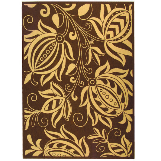 Safavieh Courtyard cy2961-3409 Chocolate / Natural Floral / Country Area Rug