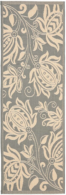 Safavieh Courtyard Cy2961-3606 Grey / Natural Floral / Country Area Rug