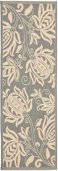 Safavieh Courtyard Cy2961-3606 Grey / Natural Floral / Country Area Rug