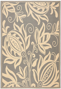 Safavieh Courtyard Cy2961-3606 Grey / Natural Floral / Country Area Rug