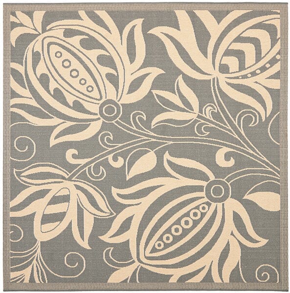 Safavieh Courtyard Cy2961-3606 Grey / Natural Floral / Country Area Rug