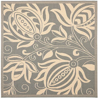 Safavieh Courtyard Cy2961-3606 Grey / Natural Floral / Country Area Rug