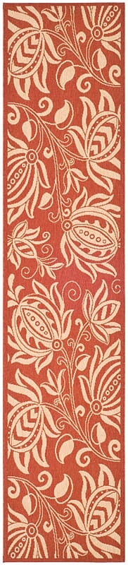 Safavieh Courtyard Cy2961-3707 Red / Natural Floral / Country Area Rug