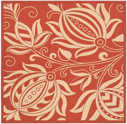 Safavieh Courtyard Cy2961-3707 Red / Natural Floral / Country Area Rug