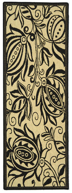 Safavieh Courtyard Cy2961-3901 Sand / Black Floral / Country Area Rug