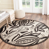 Safavieh Courtyard Cy2961-3901 Sand / Black Floral / Country Area Rug