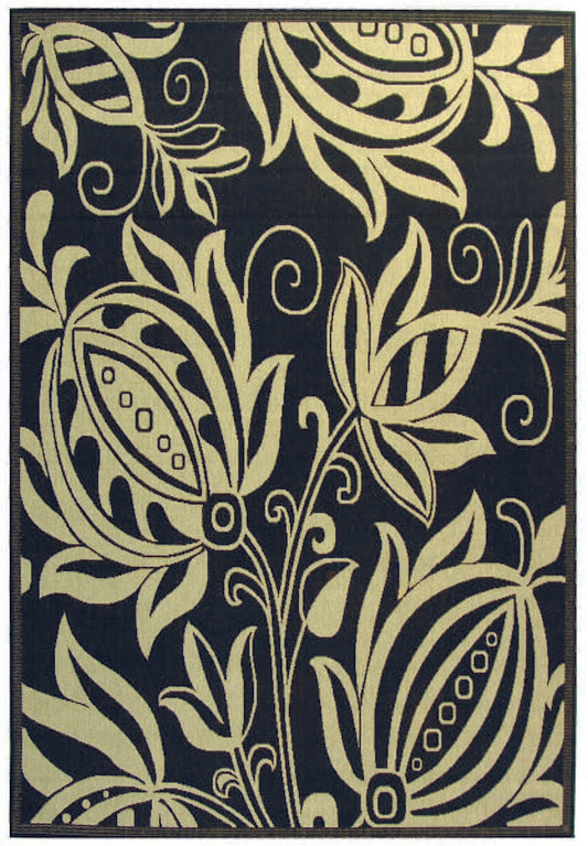 Safavieh Courtyard cy2961-3908 Black / Sand Floral / Country Area Rug