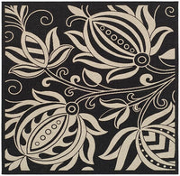 Safavieh Courtyard Cy2961-3908 Black / Sand Floral / Country Area Rug