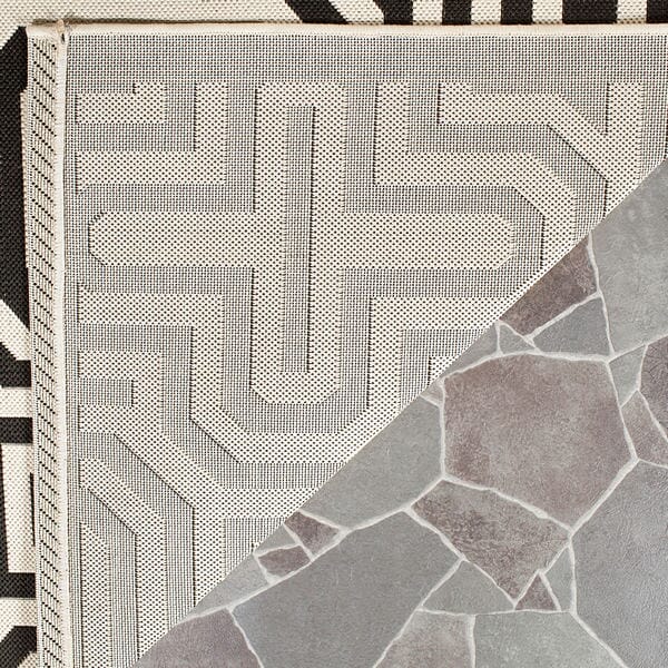 Safavieh Courtyard Cy2962-3901 Sand / Black Geometric Area Rug