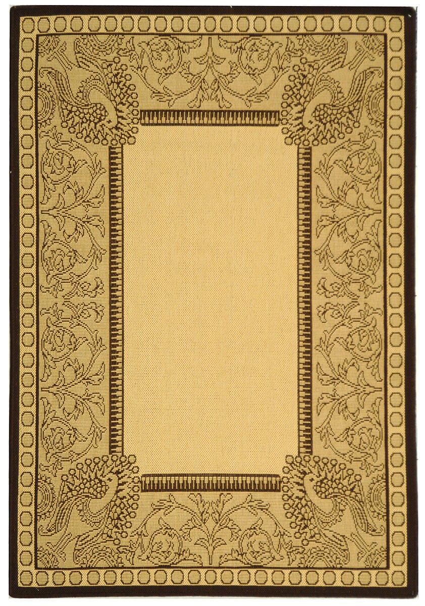 Safavieh Courtyard Cy2965-3401 Natural / Chocolate Area Rug