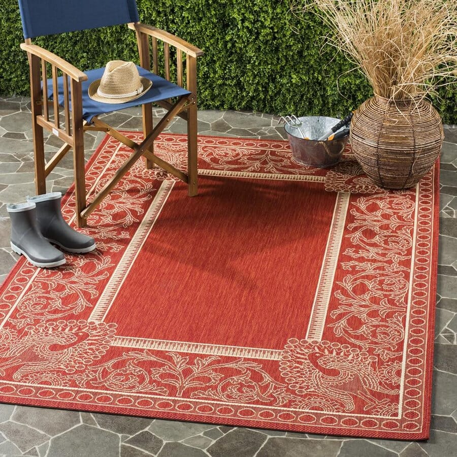 Safavieh Courtyard Cy2965-3707 Red / Natural Area Rug