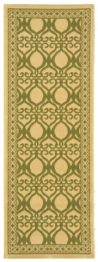 Safavieh Courtyard Cy3040-1E01 Natural / Olive Damask Area Rug