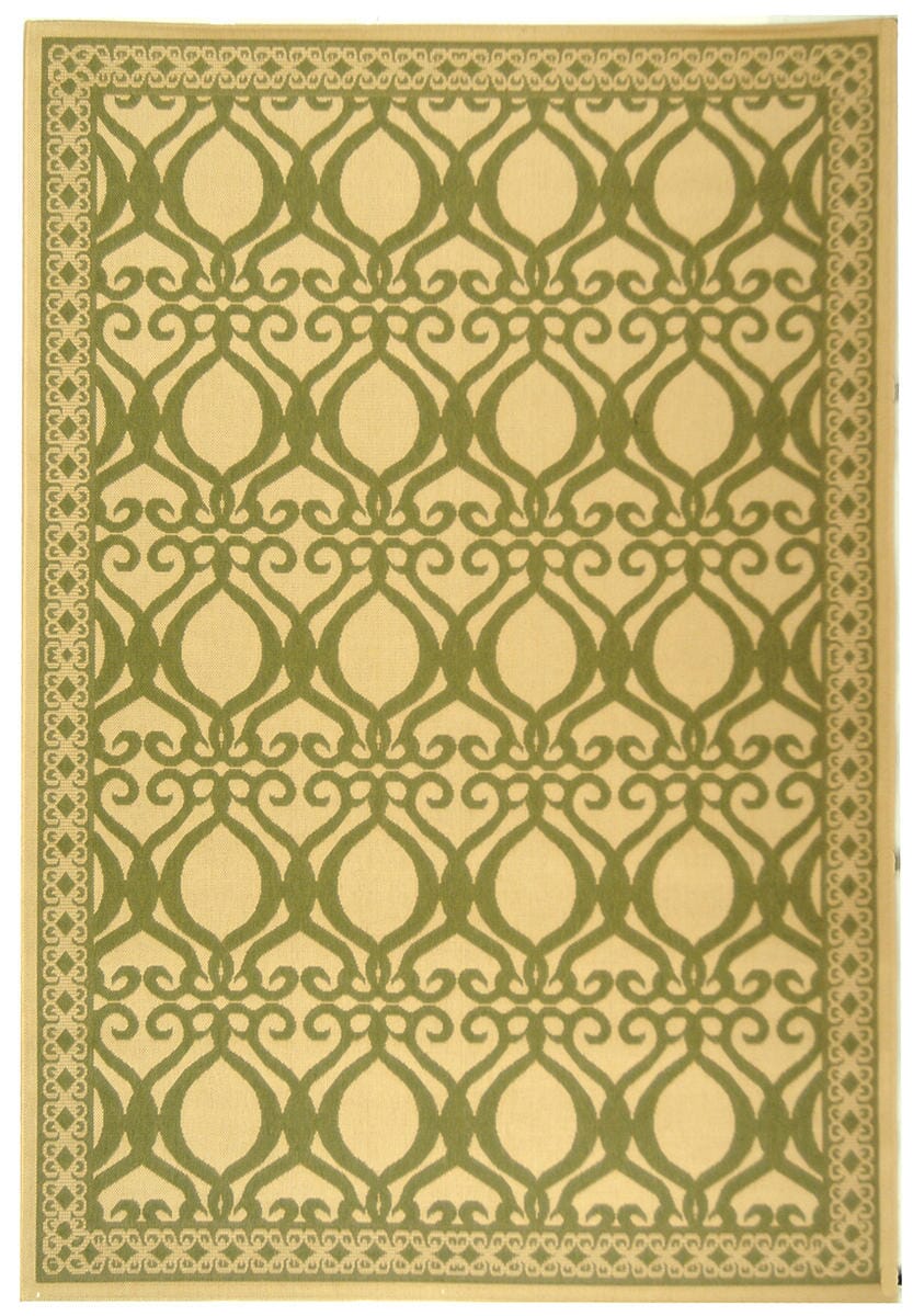 Safavieh Courtyard Cy3040-1E01 Natural / Olive Damask Area Rug