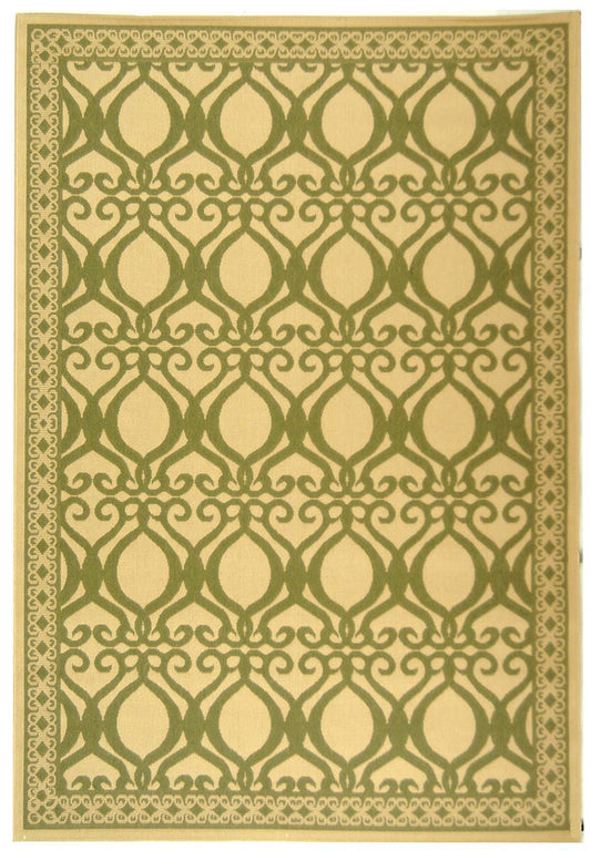 Safavieh Courtyard Cy3040-1E01 Natural / Olive Damask Area Rug