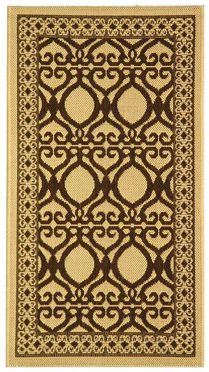 Safavieh Courtyard Cy3040-3001 Natural / Brown Damask Area Rug