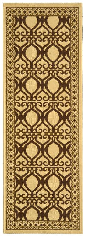 Safavieh Courtyard Cy3040-3001 Natural / Brown Damask Area Rug