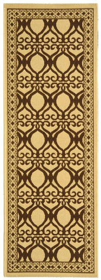 Safavieh Courtyard Cy3040-3001 Natural / Brown Damask Area Rug