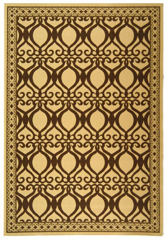 Safavieh Courtyard Cy3040-3001 Natural / Brown Damask Area Rug