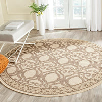 Safavieh Courtyard Cy3040-3001 Natural / Brown Damask Area Rug