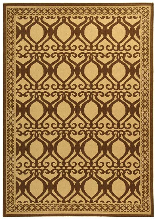 Safavieh Courtyard Cy3040-3001 Natural / Brown Damask Area Rug