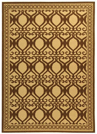 Safavieh Courtyard Cy3040-3001 Natural / Brown Damask Area Rug