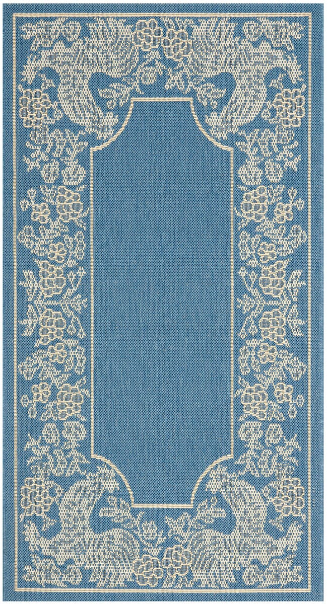 Safavieh Courtyard Cy3305-3103 Blue / Natural Floral / Country Area Rug