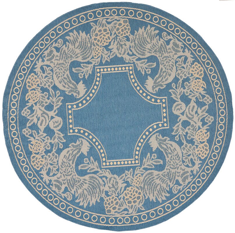 Safavieh Courtyard Cy3305-3103 Blue / Natural Floral / Country Area Rug