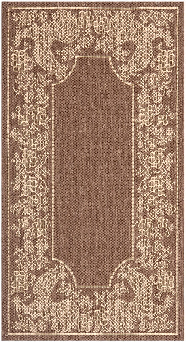 Safavieh Courtyard Cy3305-3409 Chocolate / Natural Floral / Country Area Rug