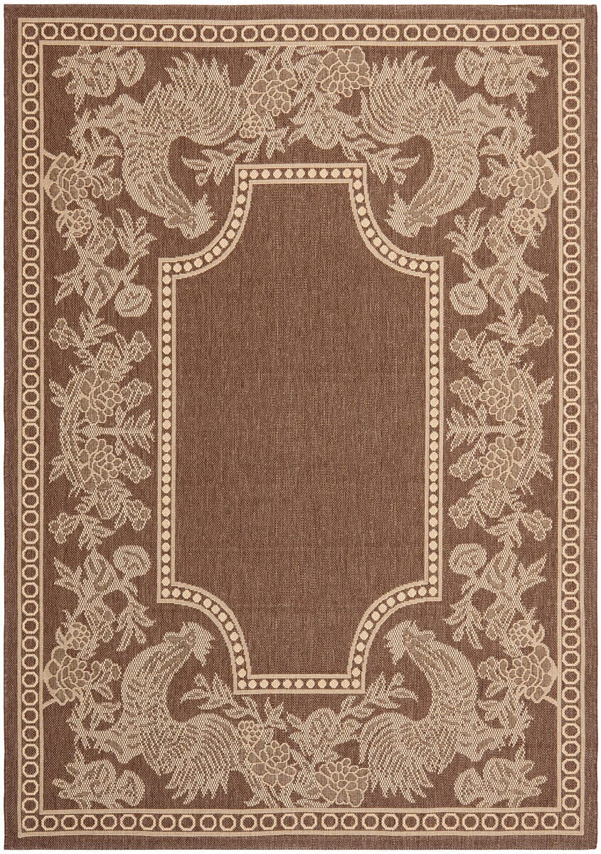 Safavieh Courtyard Cy3305-3409 Chocolate / Natural Floral / Country Area Rug