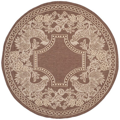 Safavieh Courtyard Cy3305-3409 Chocolate / Natural Floral / Country Area Rug