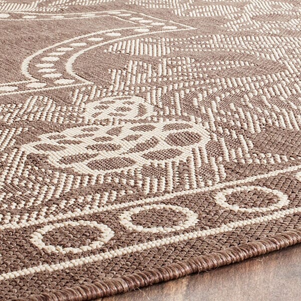 Safavieh Courtyard Cy3305-3409 Chocolate / Natural Floral / Country Area Rug