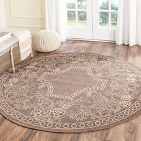 Safavieh Courtyard Cy3305-3409 Chocolate / Natural Floral / Country Area Rug