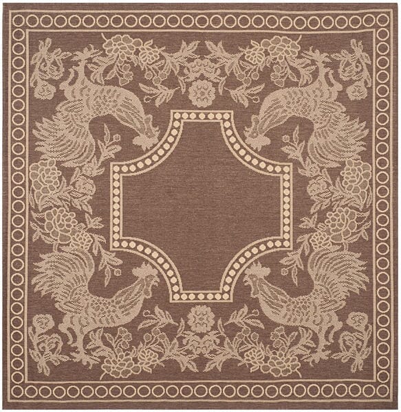 Safavieh Courtyard Cy3305-3409 Chocolate / Natural Floral / Country Area Rug