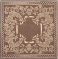 Safavieh Courtyard Cy3305-3409 Chocolate / Natural Floral / Country Area Rug