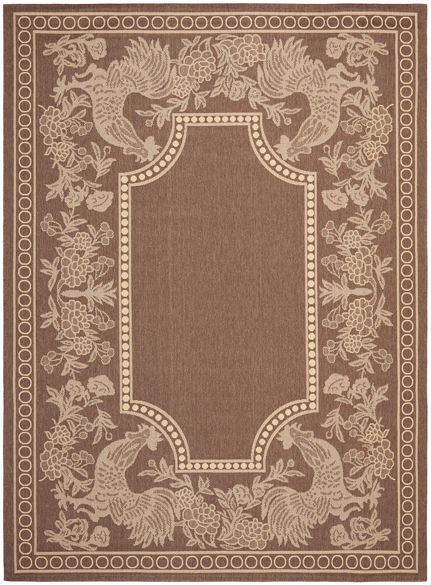 Safavieh Courtyard Cy3305-3409 Chocolate / Natural Floral / Country Area Rug