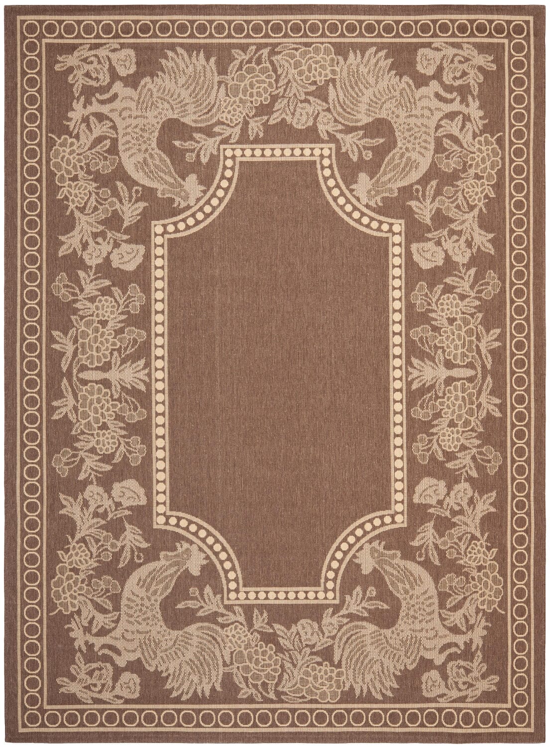 Safavieh Courtyard Cy3305-3409 Chocolate / Natural Floral / Country Area Rug