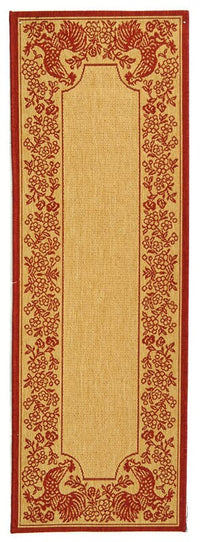 Safavieh Courtyard Cy3305-3701 Natural / Red Area Rug