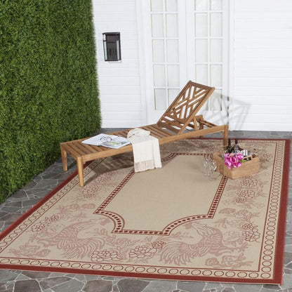 Safavieh Courtyard Cy3305-3701 Natural / Red Area Rug