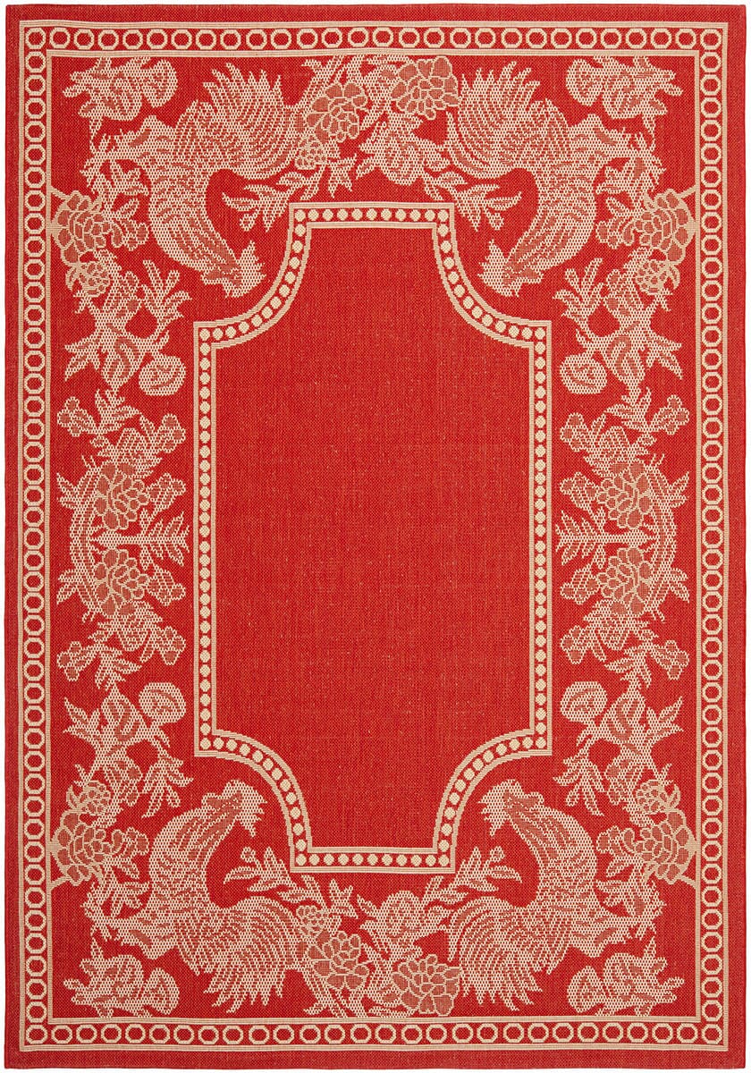 Safavieh Courtyard Cy3305-3707 Red / Natural Floral / Country Area Rug