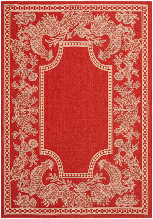 Safavieh Courtyard Cy3305-3707 Red / Natural Floral / Country Area Rug