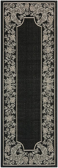 Safavieh Courtyard Cy3305-3908 Black / Sand Floral / Country Area Rug