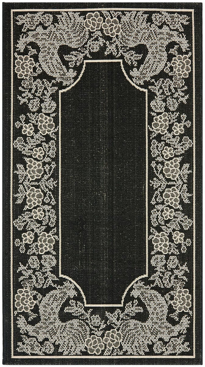 Safavieh Courtyard Cy3305-3908 Black / Sand Floral / Country Area Rug