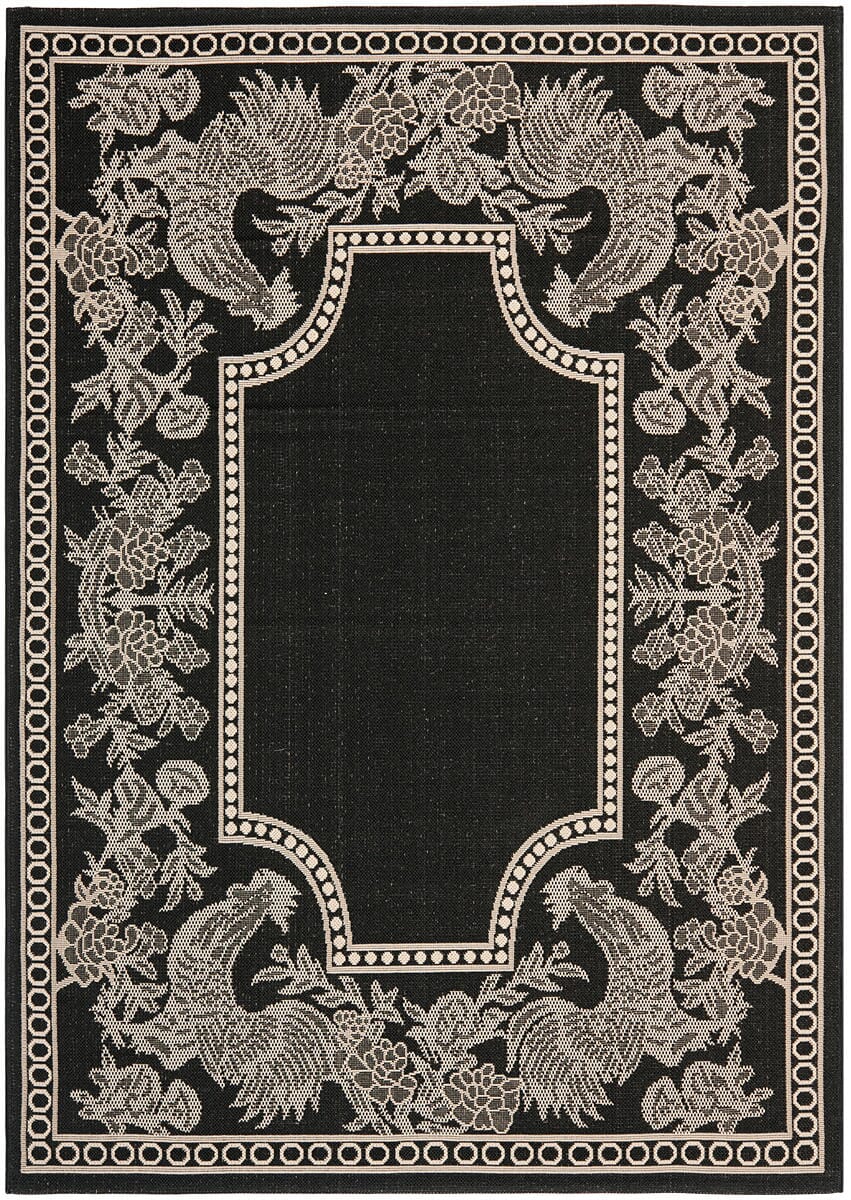 Safavieh Courtyard Cy3305-3908 Black / Sand Floral / Country Area Rug