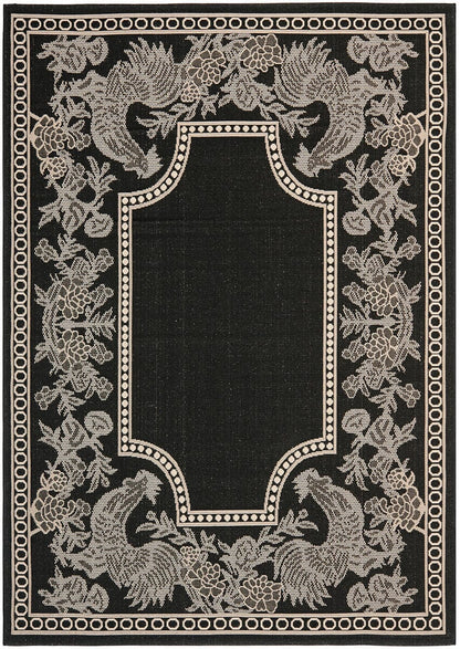 Safavieh Courtyard Cy3305-3908 Black / Sand Floral / Country Area Rug