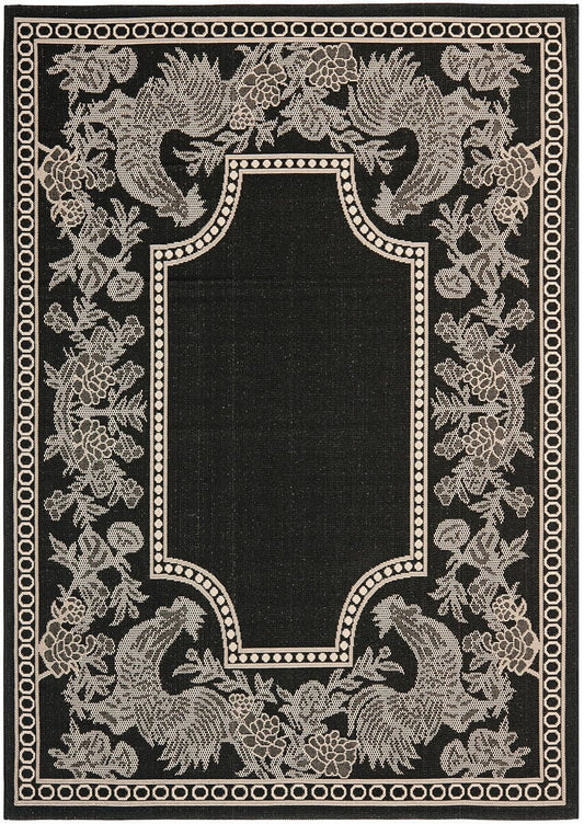 Safavieh Courtyard Cy3305-3908 Black / Sand Floral / Country Area Rug