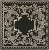 Safavieh Courtyard Cy3305-3908 Black / Sand Floral / Country Area Rug