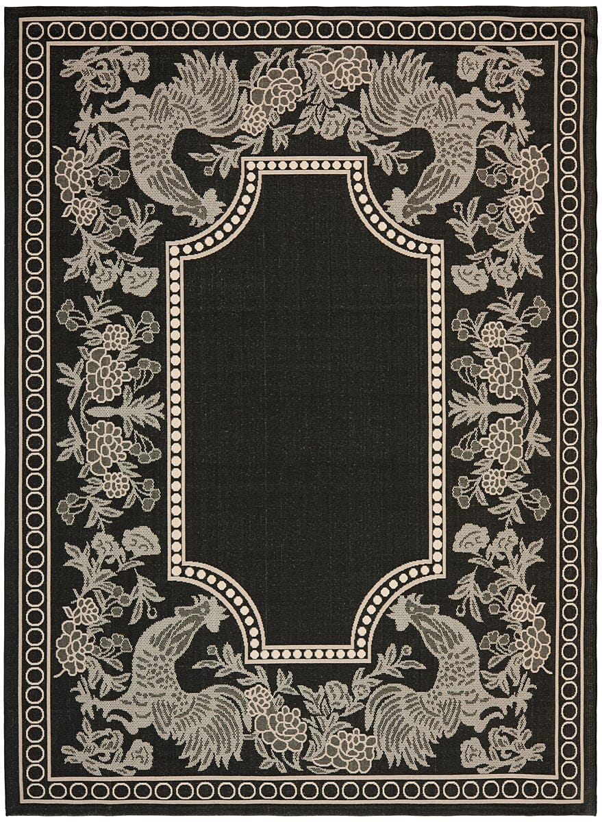 Safavieh Courtyard Cy3305-3908 Black / Sand Floral / Country Area Rug